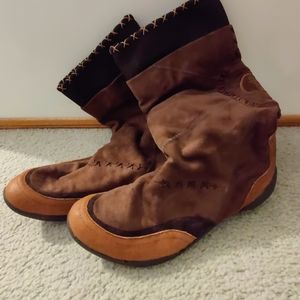 Rare Vintage Puma x Nuala Brown Faux Leather Knee High Boots